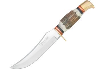 Image of Hen &amp; Rooster Small Bowie Fixed Blade Knife, 5.625in, German Stainless Blade, Stag Handle HR5012