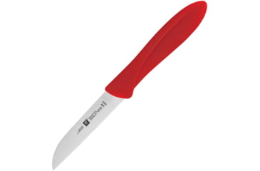 Image of HENCKELS ZWILLING Twin Master Kudamono Knife, 7.25in Overall, 3in Satin Finish Stainless Blade, Red Plastic Handle, 32100-083