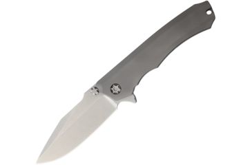 Image of Heretic Knives Wraith Framelock Gray Stonewa Folding Knife,3.63in,154CM Steel,Drop Point,Stonewash,Gray,Aluminum Handle H0012AGY