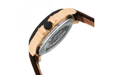 Image of Heritor Automatic Bonavento Semi-Skeleton Leather-Band Watch, Rose Gold/Black, One Size, HERHR5605