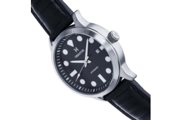 Image of Heritor Automatic Bradford Leather-Band Watch w/Date, Black, One Size, HERHS1107