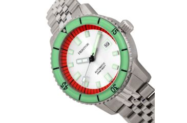 Image of Heritor Automatic Edgard Bracelet Diver's Watch w/Date, Mint/Silver, One Size, HERHR9101