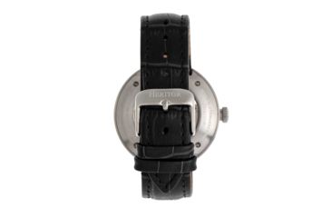 Image of Heritor Automatic Jasper Skeleton Leather-Band Watch, Silver/Black, One Size, HERHR8704