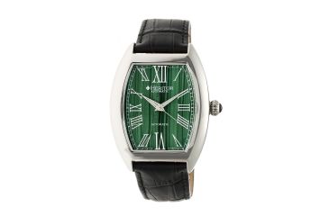 Image of Heritor Baron Leather-Band Watch, Forest Green HERHR6003