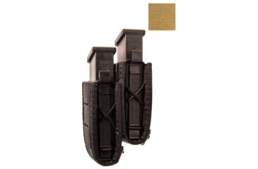 Image of High Speed Gear Duty Staggered Double Pistol Taco U-Mount Pouch, Coyote Brown, 41PS02CB
