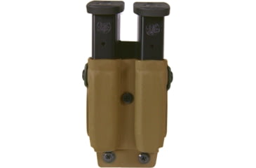 Image of High Speed Gear Twin Mag Pouch, PLM, Walther PDP, Beretta 92, Walther PPQ, Sig P365, Springfield Hellcat, Glock 43X/48, Coyote Brown, 42P312CB