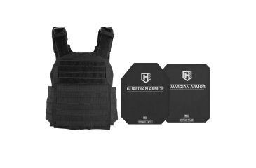 Image of HighCom Armor ACAP Series Rifle Armor Kit Plate Carrier w/Guardian RSTP Ceramic Plates w/UHMWPE Backing/10x12 Shooters Cut/10x12 Shooters Cut, Black, One Size, RAK-828295295