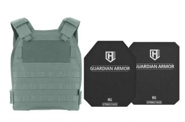 Image of HighCom Armor TFO Series Rifle Armor Kit Plate Carrier w/Guardian 3S11 Super Lightweight UHMWPE Plates/10x12 Shooters Cut/10x12 Full Cut, Foliage Green, 2XL, RAK-2016281280