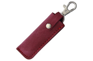 Image of Higonokami Folder Brass Blue Paper Steel Folding Knife, 2in Blue Paper Steel Blade, Brass Handle, Slip Joint, Burgundy Leather Sheath, 75MMBRASSREDLEATHERCASE