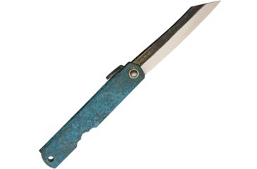 Image of Higonokami Koriwa Turquoise Folding Knife,2.875in,Brasss Handle HIGO153
