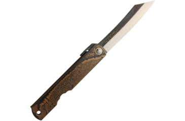 Image of Higonokami No 2 Blue Paper Steel Folding Knife, 3in Blue Paper Steel Blade, Iron Handle, Black/Brown Handle, NO. C-2 BLACK