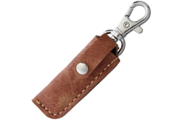 Image of Higonokami SK Folder Brass Folding Knife, 1.5in Satin Sk5 Carbon Steel Blade, Brass Handle, Slip Joint, Hrc 60, Brown Leather Sheath, HIGO01BRS