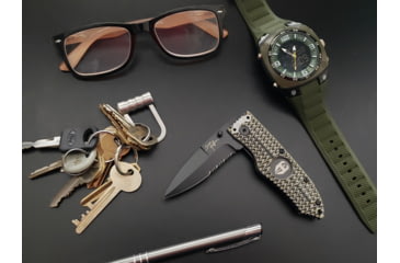 Image of Hoffner Knives 2.8in Chiseled Grip Combo Blade Folding Knife, 440c Spear Point Blade, Olive/Black, FK-S2CBK-CDO