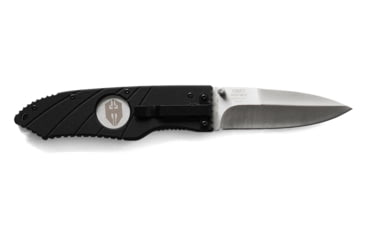 Image of Hoffner Knives 3.5in Chiseled Grip Smooth Blade Folding Knife, 440c Spear Point Blade, Black/Silver, FK-S3SSS-FB