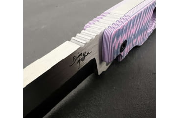 Image of Hoffner Knives Beast Fixed Blade Knife, 7in, 440C Steel, Smooth Edge, Silver Blade, Chiseled Valkyrie Grip, Black, BE-T7SBS-CPG