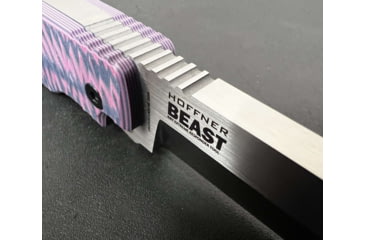 Image of Hoffner Knives Beast Fixed Blade Knife, 7in, 440C Steel, Smooth Edge, Silver Blade, Chiseled Valkyrie Grip, Black, BE-T7SBS-CPG