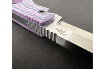 Image of Hoffner Knives Beast Fixed Blade Knife, 7in, 440C Steel, Smooth Edge, Silver Blade, Chiseled Valkyrie Grip, Black, BE-T7SBS-CPG