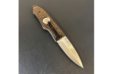 Image of Hoffner Knives Folding Knife, 3.5in, 440c, Spear Point Blade, Chiseled Maduro Grip, Silver Smooth Blade, FK-S3SBS-CMA