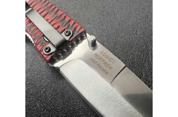 Image of Hoffner Knives Folding Knife, 3.5in, 440c, Spear Point Blade, Chiseled Nightstalker Grip, Silver Smooth Blade, FK-S3SBS-CRB