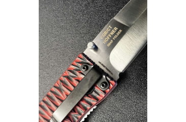 Image of Hoffner Knives Folding Knife, 3.5in, 440c, Spear Point Blade, Chiseled Nightstalker Grip, Silver Smooth Blade, FK-S3SBS-CRB