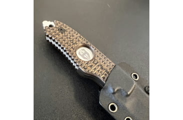 Image of Hoffner Knives Hand Spear Fixed Blade Knife, 5in, 440C Steel, Chiseled Maduro Grip, Silver Smooth Blade, Black, HS-S5SBS-CMA