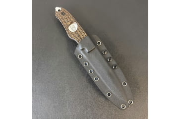 Image of Hoffner Knives Hand Spear Fixed Blade Knife, 5in, 440C Steel, Chiseled Maduro Grip, Silver Smooth Blade, Black, HS-S5SBS-CMA