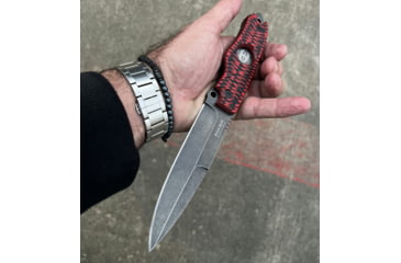 Image of Hoffner Knives Hand Spear Fixed Blade Knife, 5in, 440C Steel, Chiseled Nightstalker Grip, Black Smooth Blade, Black, HS-S5SBK-CRB