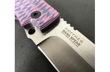 Image of Hoffner Knives Hand Spear Fixed Blade Knife, 5in, 440C Steel, Chiseled Valkyrie Ops Grip, Silver Smooth Blade, Black, HS-S5SBS-CPG