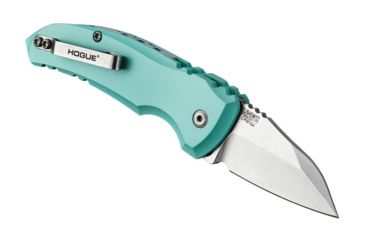 Image of Hogue A01-Microswitch 1.95in Wharncliffe Blade, Tumble Finish, Alum Frame, Matte Aquamarine, 24143