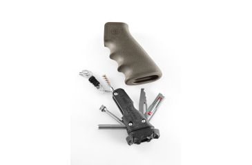 Image of Hogue AR-15/M-16 Rubber Grip OD Green with Samson Field Survival Kit 15013