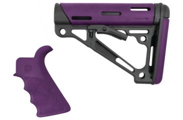 Image of Hogue AR-15/M16 Collapsible Buttstock Kit With Finger Groove Beavertail Grip Purple
