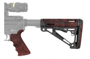 Image of HOGUE AR15/M16 Kit, Finger Groove Beavertail Grip and OverMold Collapsible Buttstock, Fits Mil-Spec Buffer Tube, Red Lava Rubber 15456