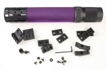 Image of HOGUE AR15/M16 Rifle Length Free Float Forend w/ OverMold Gripping area and Accessory Attachments Purple, Purple 15674