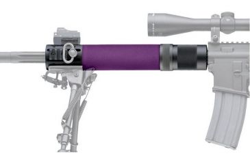 Image of HOGUE AR15/M16 Rifle Length Free Float Forend w/ OverMold Gripping area and Accessory Attachments Purple, Purple 15674