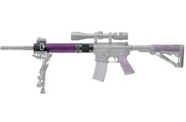 Image of HOGUE AR15/M16 Rifle Length Free Float Forend w/ OverMold Gripping area and Accessory Attachments Purple, Purple 15674
