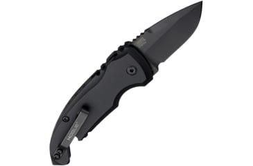 Image of Hogue A01 MicroSwitch Automatic Folding Knives, 1.95in, CPM 154 Stainless Steel Black Cerakote, Drop Point Blade, Matte Black Aluminum Handle, 24126