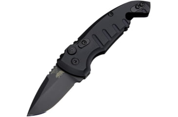Image of Hogue A01 MicroSwitch Automatic Folding Knives, 1.95in, CPM 154 Stainless Steel Black Cerakote, Drop Point Blade, Matte Black Aluminum Handle, 24126