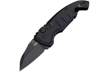 Image of Hogue A01 MicroSwitch Automatic Folding Knives, 1.95in, CPM 154 Stainless Steel Black Cerakote, Wharncliffe Blade, Matte Black Aluminum Handle, 24146