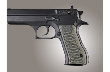Image of Hogue Baby Eagle .40 / 9mm Jericho &amp; Uzi Eagle Piranha Grip G-10 - G-Mascus Green 76138