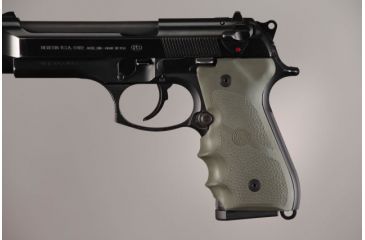 Image of Hogue Beretta 92/96 series grip with Finger Grooves OD Green 92001