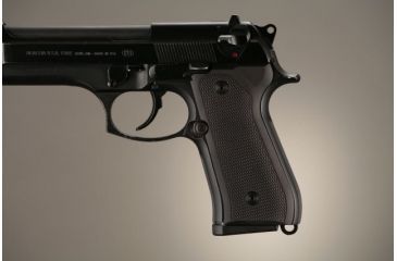 Image of Hogue Beretta 92 Checkered Aluminum - Matte Black Anodized 92170