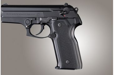 Image of Hogue Beretta Cougar 8000 - 8040 - 8357 Checkered G-10 - Solid Black 91179