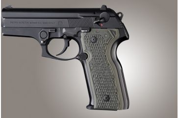 Image of Hogue Beretta Cougar 8000 - 8040 - 8357 Piranha Grip G-10 - G-Mascus Green 91138