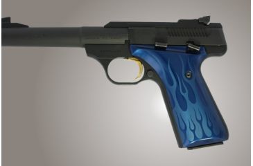 Image of Hogue Browning Buckmark Flames Aluminum Blue Anodized 72133