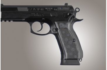 Image of Hogue CZ-75 - CZ-85 Checkered G-10 - G-Mascus Black/Gray 75177-BLKGRY