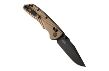 Image of Hogue Deka Folding Knife, 3.25 in CPM MagnaCut Stainless Steel Clip Point Blade, Black Cerakote, Flat Dark Earth Glass Fiber Reinforced Polymer Handle, 24377