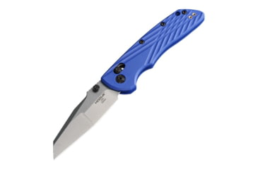 Image of Hogue Deka Folding Knife, 3.25 in CPM MagnaCut Stainless Steel Wharncliffe Blade, Stone Tumbled, Blue Glass Fiber Reinforced Polymer Handle, 24363