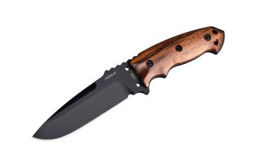 Image of Hogue EX-F01 5 1/2in. Fixed Drop Point Blade A-2 Black Kote Wood Scales, Coco Bolo 35176