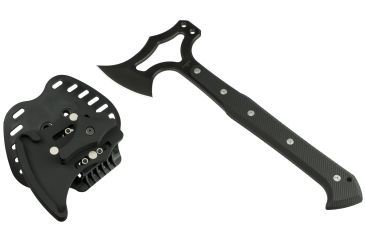 Image of Hogue EX-T01 Tomahawk,S-7 Black Blade,G10 Solid Black Scales,Sheath 35779