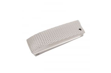 Image of Hogue Govt. Aluminum Mainspring Housing Checkered Arched Brushed Gloss Clear 01375